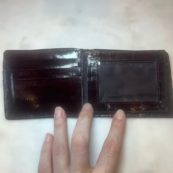 Vintage Genuine Eel Skin Wallet | Rich Chestnut Brown Leather - Picture 6 of 7